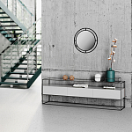 Настенное зеркало круглой формы в черной металлической раме BUBBLE MIRROR BLACK варинант исполнения - 2 | Loft Concept в Казани