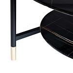 Стол журнальный круглый черный с полкой Inherence варинант исполнения - 5 | Loft Concept в Казани