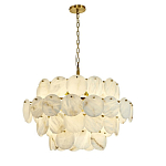 Люстра четырехъярусная с подвесками в форме дисков Cryptocrystalline Stone варинант исполнения - 3 | Loft Concept в Казани