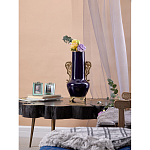 Ваза темно-синяя фарфоровая с бронзовыми ручками и ножками Eden Garden варинант исполнения - 6 | Loft Concept в Казани