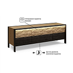 ТВ тумба 2 двери и 2 ящика с подсветкой на рельефном фасаде Warm Industrial варинант исполнения - 8 | Loft Concept в Казани