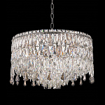 Люстра круглая с хрустальными подвесками на серебряном каркасе Roul Crystal Light варинант исполнения - 3 | Loft Concept в Казани