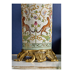 Ваза высокая из фарфора на бронзовом основании Turquoise Blooming Garden варинант исполнения - 7 | Loft Concept в Казани