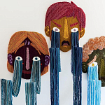 Вязаный Арт-Объект на стену из трех элементов Triptych варинант исполнения - 1 | Loft Concept в Казани