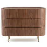 Комод округлой формы с тремя ящиками Walnut and Leather варинант исполнения - 1 | Loft Concept в Казани