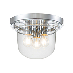 Потолочный светильник для ванных комнат с круглым стеклянным плафоном и тремя лампами Quoizel варинант исполнения - 6 | Loft Concept в Казани