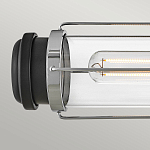Бра для ванных комнат горизонтальное с 2-мя прозрачным цилиндрическим плафонами на круглом основании Hinkley варинант исполнения - 6 | Loft Concept в Казани