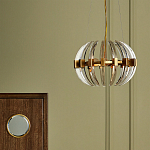 Люстра круглая с прозрачными элементами в форме полумесяца Crystal Crescent варинант исполнения - 5 | Loft Concept в Казани