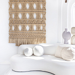Панно на стену плетеное Макраме бежевый цвет  варинант исполнения - 3 | Loft Concept в Казани