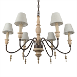 Люстра на металлическом основании с 6-ю белыми тканевыми абажурами Terrain варинант исполнения - 7 | Loft Concept в Казани