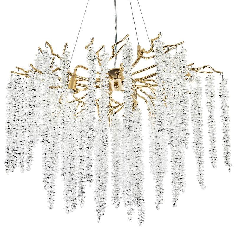Люстра с декором в виде ветвей с хрустальными подвесками Fairytree Gold Crystal Chandelier 8 Золотой Прозрачное Стекло Люстра с декором в виде ветвей с хрустальными подвесками Fairytree Gold Crystal Chandelier 8 Золотой Прозрачное Стекло в Казани | Loft Concept