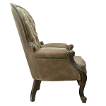 Кресло кожаное с мягкими подлокотниками на 4-х деревянных ножках Evelyn Classical Armchair варинант исполнения - 1 | Loft Concept в Казани