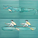 Плитка с узором Крокодил байдарочник варинант исполнения - 1 | Loft Concept в Казани