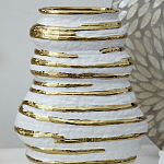 Ваза белая с рельефной поверхностью и золотыми полосами Vase Beehive варинант исполнения - 6 | Loft Concept в Казани