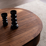 Кофейный стол овальный из дерева с 2-мя ящиками Coffee Walnut Table варинант исполнения - 4 | Loft Concept в Казани