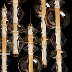 Люстра с плафонами из прозрачного и янтарного стекла в виде шаров и ромбов Gabriel Scott Luna варинант исполнения - 6 | Loft Concept в Казани