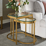 Комплект из 2-х приставных столиков на металлическом основании цвета латунь Ambassador варинант исполнения - 4 | Loft Concept в Казани