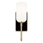  Бра с прямоугольным черным основанием и белым матовым цилиндрическим плафоном Kichler варинант исполнения - 10 | Loft Concept в Казани