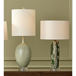 Настольная лампа керамическая с кремовым абажуром Scenic Column варинант исполнения - 6 | Loft Concept в Казани