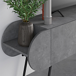 ТВ-тумба серая с 2-мя откидными дверцами и 2-мя открытыми полками CAPSULE TV STAND RETRO GREY варинант исполнения - 4 | Loft Concept в Казани