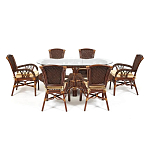 Комплект обеденный из ротанга Eloise grand варинант исполнения - 1 | Loft Concept в Казани