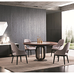 Обеденный стол круглый на чёрном фигурном основании Bosnia dinning table  варинант исполнения - 2 | Loft Concept в Казани