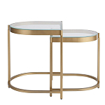 Комплект из 2-х приставных столиков на металлическом основании цвета латунь Ambassador варинант исполнения - 2 | Loft Concept в Казани