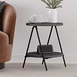 Стол приставной с 2-мя круглыми столешницами цвета антрацит ESSEL SIDE TABLE ANTHRACITE варинант исполнения - 5 | Loft Concept в Казани