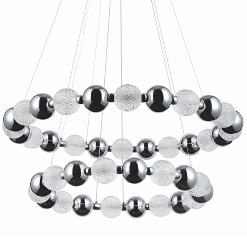 Светодиодная двухъярусная кольцевая люстра Crystal Globule Chandelier Chrome Прозрачный Хром Светодиодная двухъярусная кольцевая люстра Crystal Globule Chandelier Chrome Прозрачный Хром в Казани | Loft Concept