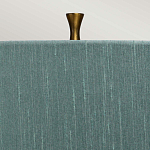 Настольная лампа с коническим дымчато-зелёным абажуром из искусственного шёлка Quintiesse варинант исполнения - 4 | Loft Concept в Казани