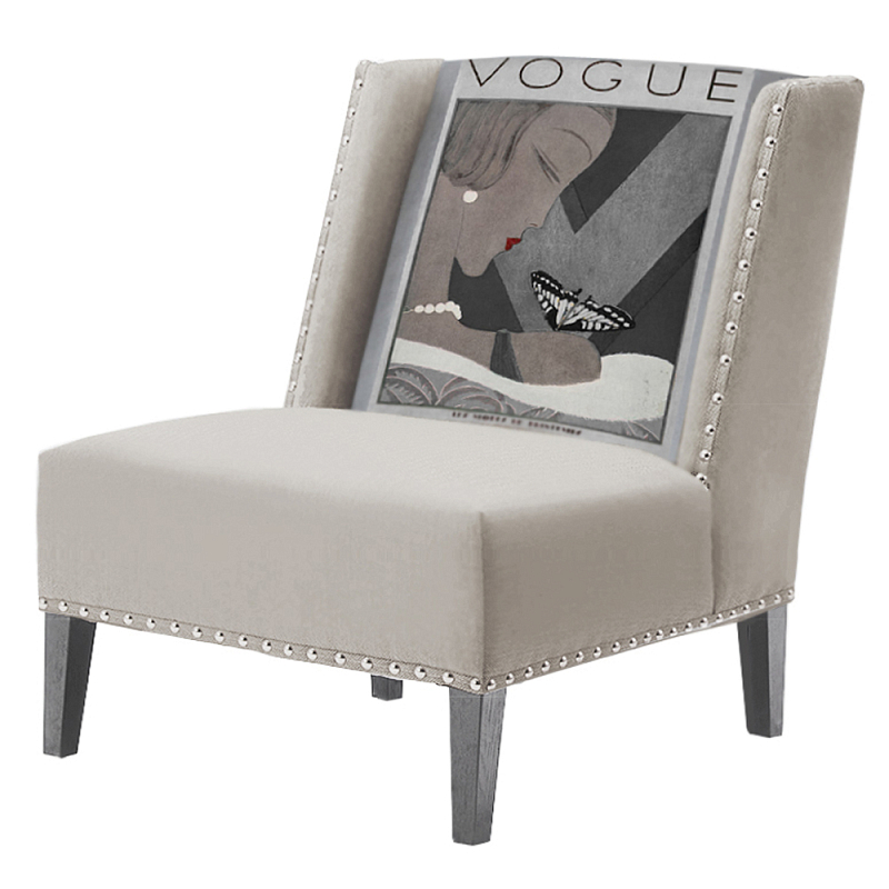 FUN Armchair  Vogui II Beige Дизайнерское кресло с цветным принтом Бежево-серый в Казани | Loft Concept 