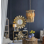 Зеркало круглое настенное в металлической раме Sunny Golden Petals варинант исполнения - 6 | Loft Concept в Казани