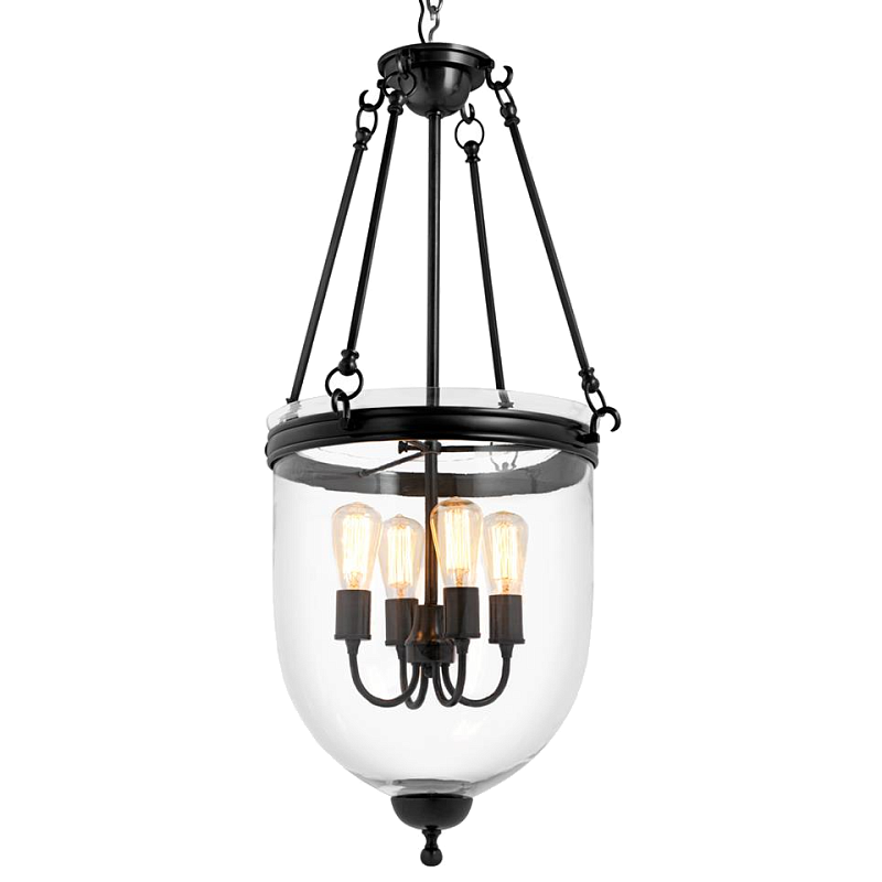 Люстра Lantern Cameron Bronze M Темная бронза Прозрачное Стекло в Казани | Loft Concept 
