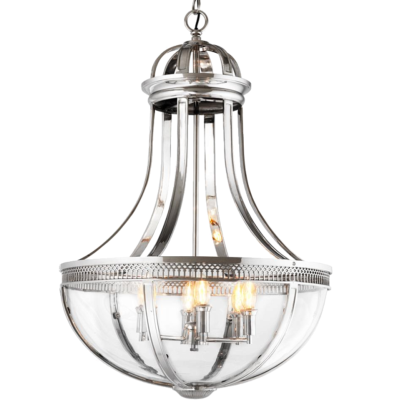 Люстра Lantern Capitol Hill L Nickel Никель Прозрачный (Transparent) в Казани | Loft Concept 