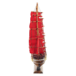 Декоративная модель деревянного парусника с красными парусами в подарочной упаковке With The low варинант исполнения - 3 | Loft Concept в Казани