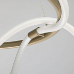 Люстра подвесная круглая золотого цвета с белыми изогнутыми световыми линиями Luke Lampco Tracer Lamp варинант исполнения - 7 | Loft Concept в Казани