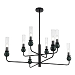 Люстра с 8-ю плафонами в форме стеклянных трубок и мраморных декоративных элементов Montreal варинант исполнения - 4 | Loft Concept в Казани