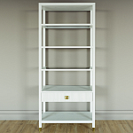 Стеллаж Elsa Dreams White со стеклянными полками и ящиком варинант исполнения - 4 | Loft Concept в Казани