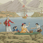 Обои ручная роспись Views of Italy Aurore варинант исполнения - 1 | Loft Concept в Казани