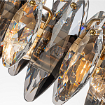 Люстра подвесная с овальными подвесками из стекла дымчатого цвета Harlow Crystal Round варинант исполнения - 7 | Loft Concept в Казани