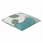 Подушка декоративная хлопковая мятного цвета с абстрактным принтом Elysian Flow Breeze варинант исполнения - 1 | Loft Concept в Казани