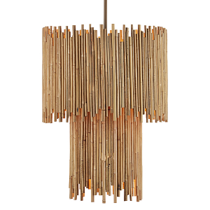 Подвесной светильник двухъярусный с абажуром из ротанга Wicker Furniture