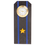 Часы погон подарочные настольные Авиация ВМФ из натурального камня Змеевик Military Clock варинант исполнения - 10 | Loft Concept в Казани