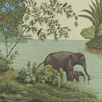 Обои ручная роспись River Scenes of Bengal Verdoyant варинант исполнения - 1 | Loft Concept в Казани