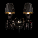 Бра с двумя черными абажурами и декоративными подвесками Lustre Reverie варинант исполнения - 1 | Loft Concept в Казани