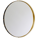 Зеркало овальное в металлической раме с кожаной отделкой Loft in Reflection варинант исполнения - 2 | Loft Concept в Казани