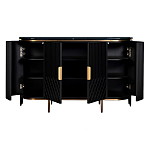 Комод черный округлой формы с рельефным фасадом Black Cut варинант исполнения - 2 | Loft Concept в Казани