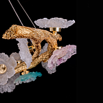 Люстра круглая на золотом каркасе с цветочным декором Miscellaneous herbs варинант исполнения - 4 | Loft Concept в Казани