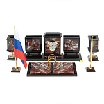 Настольный письменный набор из креноида и змеевика на бронзовых ножках Marble Accessory варинант исполнения - 1 | Loft Concept в Казани