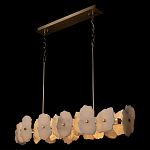 Люстра подвесная линейная с текстурированными мраморными элементами Marble square варинант исполнения - 4 | Loft Concept в Казани